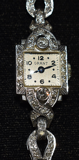 Fine Grant Art Deco Ladies Platinum/Diamond Wristwatch w/Approx. 1.4 cts. Round Brilliant Diamonds, C. 1930s w/1948 Appraisal Chicago’s Martin Jewelers, L. 6