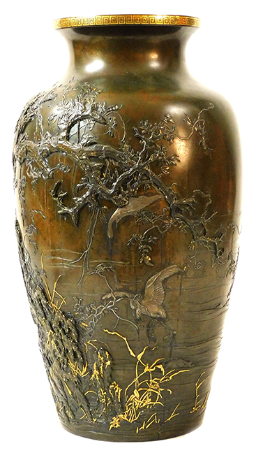 Monumental Meiji Bronze Vase