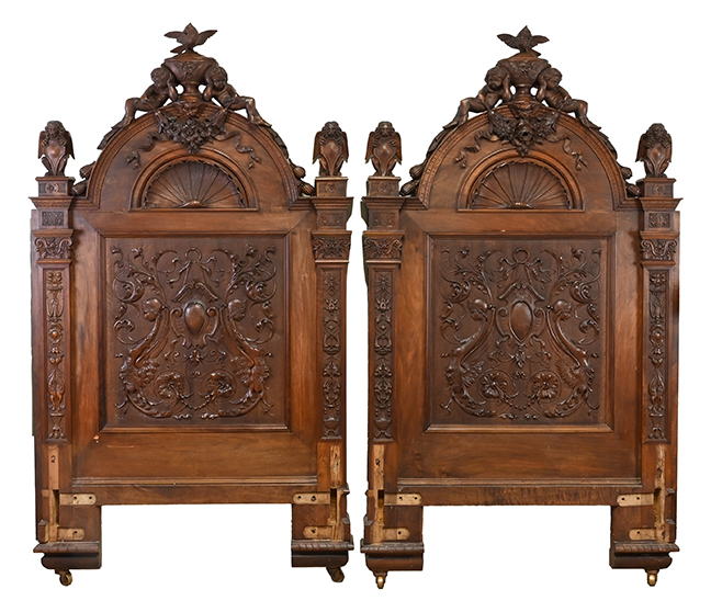 Attributed to Moses Michelangelo Guggenheim Carved Beds