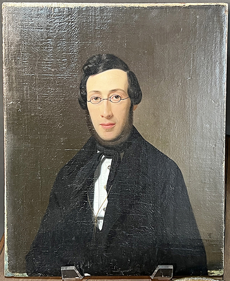 John Hunt Marshall of Westhampton, Massachusetts, offered for $3200 this well-done and clear portrait of a young man by Thomas Cummings (1804-1894), 13¾