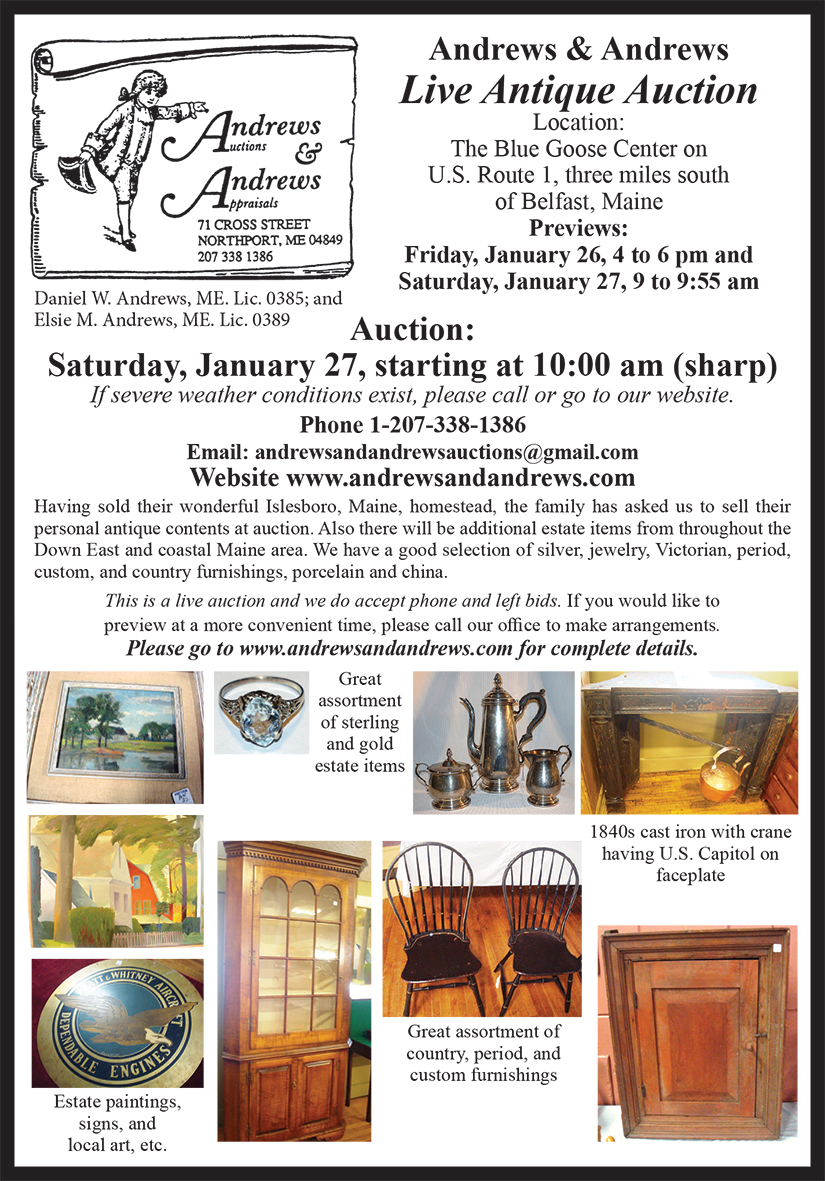 Andrews & Andrews: Live Antique Auction | Maine Antique Digest