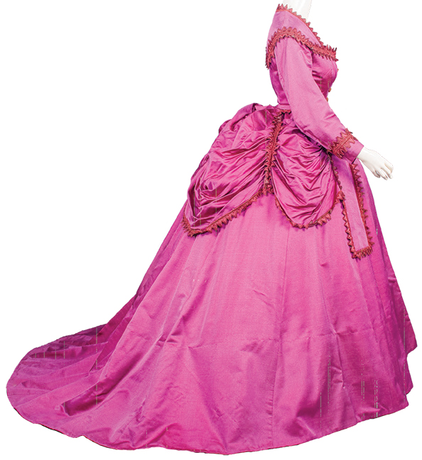 Wool evening gown, late 1860s