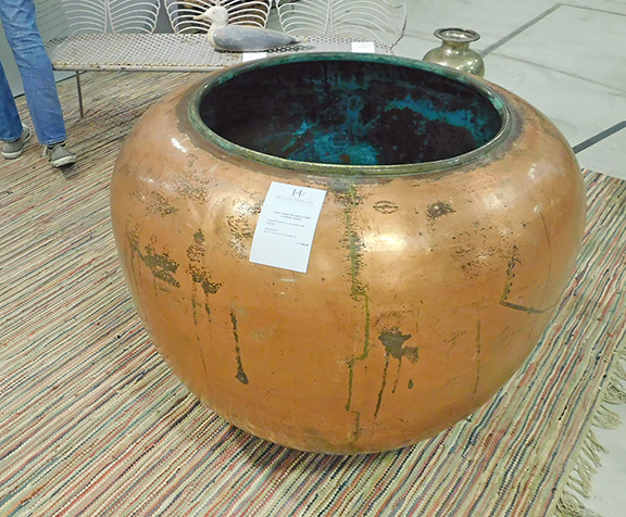 According to Don Heller of Heller Washam Antiques, Portland, Maine, this enormous copper vessel, braised and dovetailed, with a 42