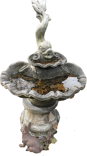 Stone Fountain with stylized Dolphin