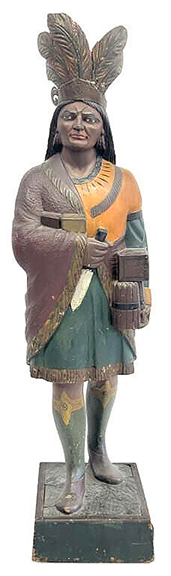 Attributed to Samuel Anderson Robb (1851-1928), this 19th-century tobacconist figure of a Native American stands 59
