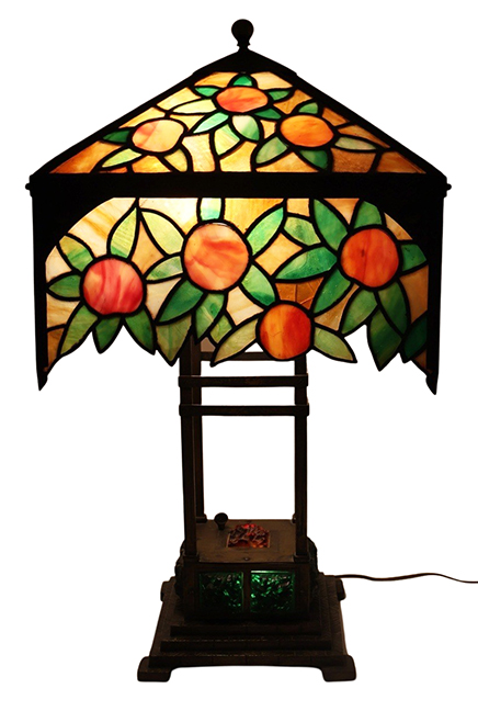 Arts and Crafts Leaded Glass Lamp