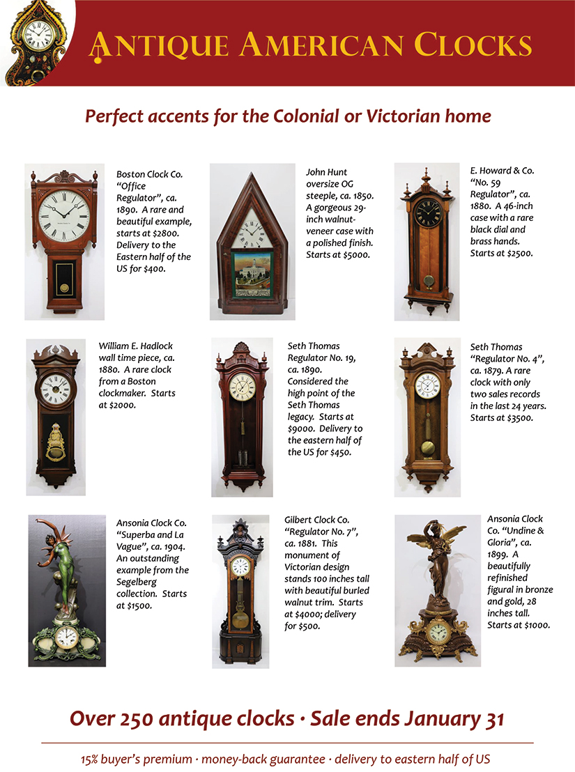 Antique American Clocks Auction: Jan. 1-31 | Maine Antique Digest