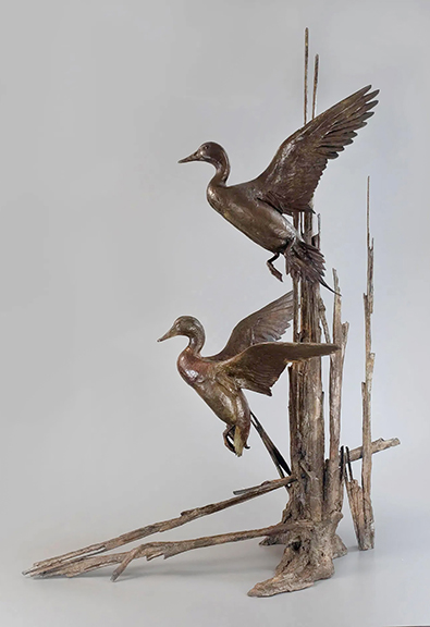 Artist Walter T. Matia (b. 1953) created the life-size bronze Mixed Double in 2010 in an edition of one. It achieved a record-setting $30,000 (est. $12,000/18,000). Signed and dated, the 57