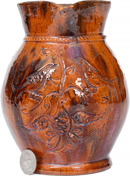 The glazed redware pitcher, 6¾