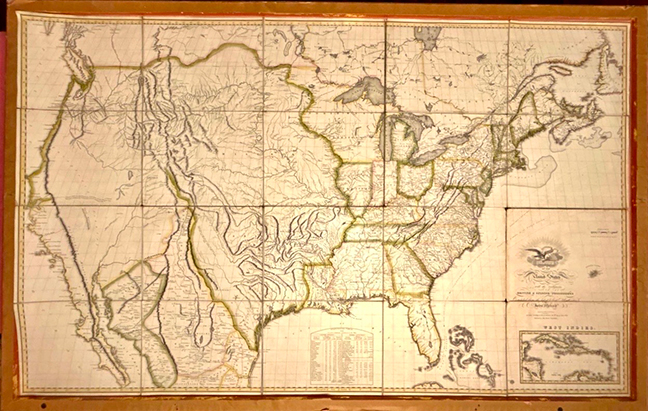 Original 1816 John Melish Wall Map of the United States