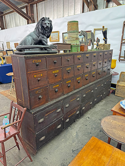 Not something to buy if you&rsquo;re driving a Subaru. The 10ʹ long, 5ʹ tall one-piece apothecary was $15,500 from Ian McKelvey of Windham, Connecticut.
