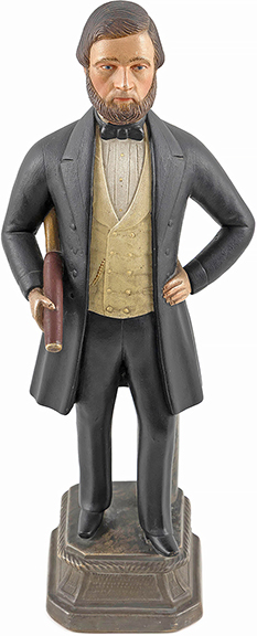 A circa 1858 carved and painted 17