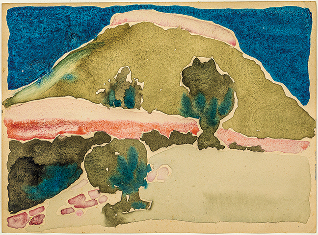 Georgia O’Keeffe (NM/NY, 1887-1986), Untitled (Canyon, Texas Landscape), Watercolor, 1917, listed as item 196 in the catalogue raisonne, $100,000-150,000