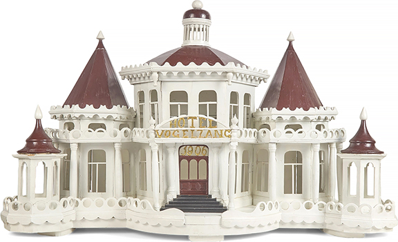This large painted wood purple martin house, &ldquo;Hotel Vogelzang / 1906,&rdquo; 33