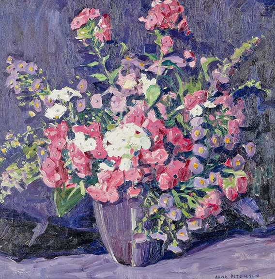 Jane Peterson (1876-1965), The Purple Bouquet, oil on canvas, signed lower right, 24 1/8