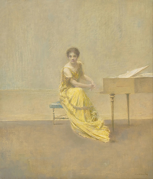 Thomas Wilmer Dewing (1851-1938), The Music Lesson, 1921, oil on canvas, signed, 16 1/8