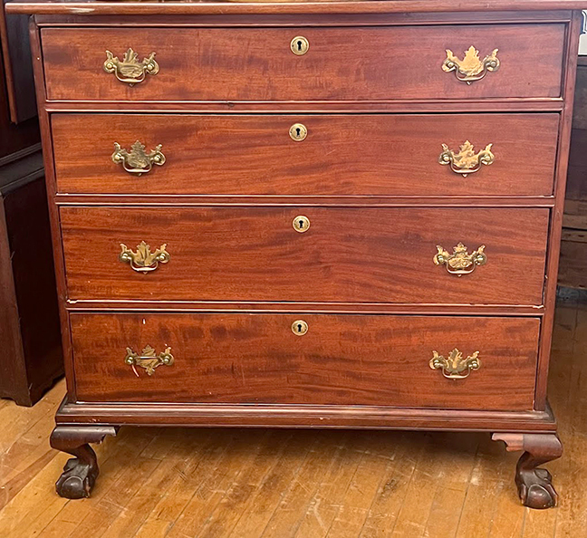 Chippendale claw-and-ball-foot Boston chest, 36