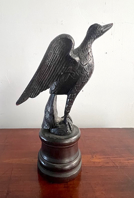 Schimmel-style carved walnut eagle.