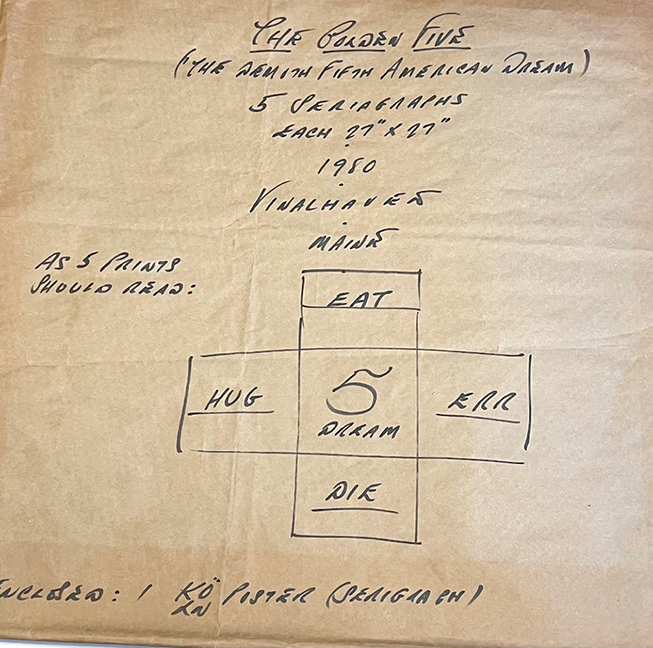 Original package drawing in Indiana’s hand.