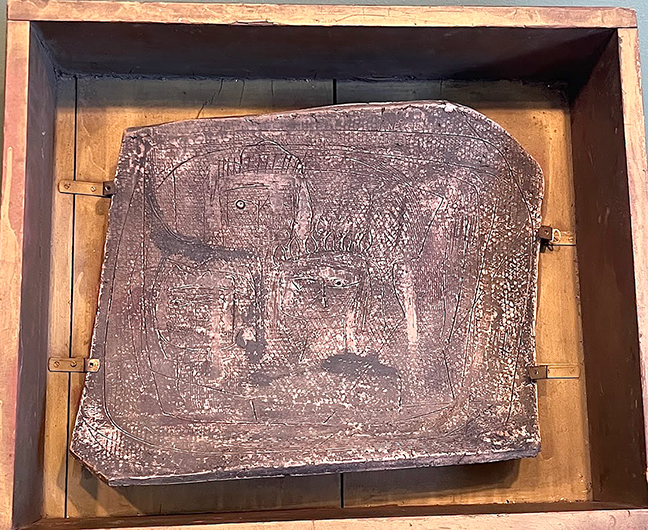 Tattistone shadowbox plaque by Louise Nevelson, 1899-1988, 14