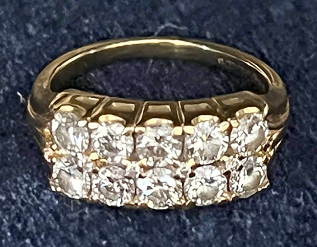 Jabel 18k diamond double-channel ring.
