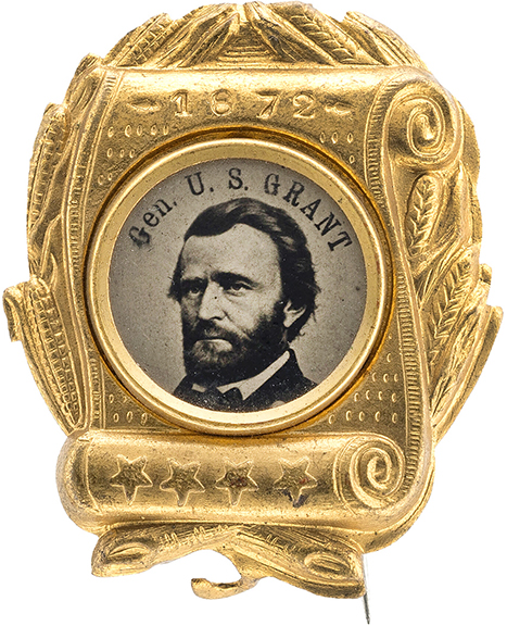 The ferrotype of General Ulysses S. Grant sold for $3500 (starting bid $500). The photo is encased in a 31 mm x 26 mm (approximately 1¼