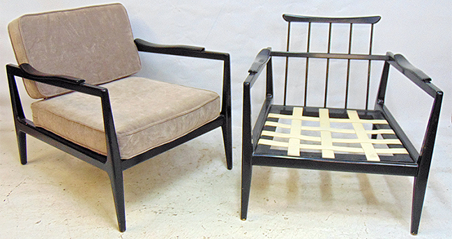 Pair Edmond Spence style mid Century chairs