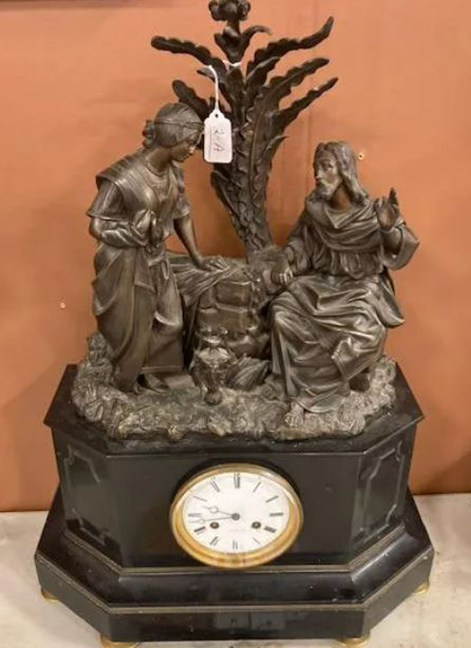 2A-Roblin Paris Bronze & Marble 19c Clock (Carney Estate: Pulaski, NY)