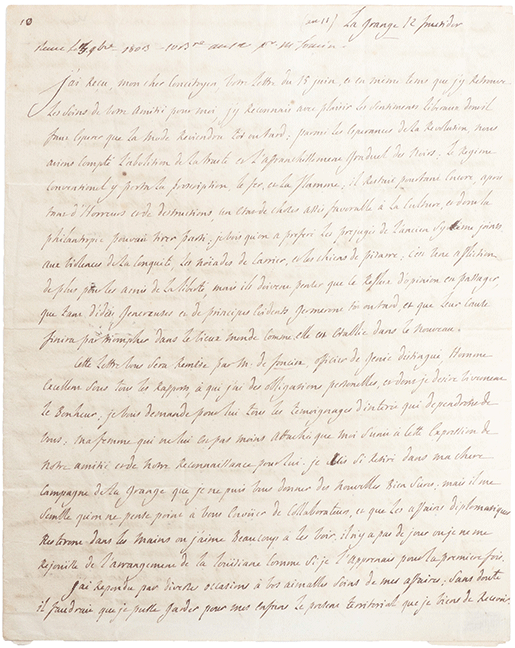 Letter Written And Signed By Lafayette 1803