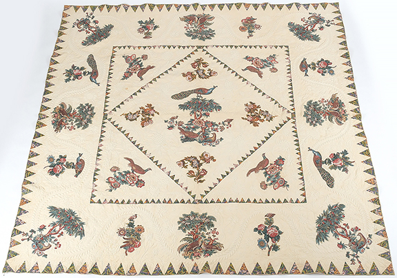 Broderie perse chintz appliquéd quilt, probably New Jersey, circa 1835, 103
