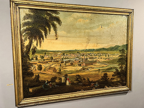 The view of Waverly, Ohio, by Richard H. Sheppard (1819-1895), oil on canvas, 32¾