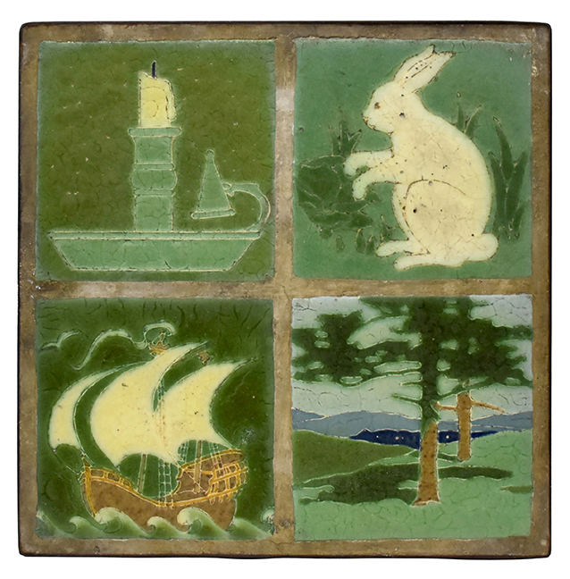 Grueby tile-top table