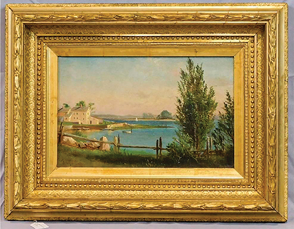 Massachusetts artist Charles Henry Gifford (1839-1904), the son of a ship’s carpenter, interned in that trade and later in shoemaking. He volunteered in the Civil War and was a prisoner of war, after which he returned to Fairhaven, Massachusetts, and began to paint. He was self taught but lived and worked around area artists such as Albert Pinkham Ryder, William Bradford, and Albert Bierstadt. His 9