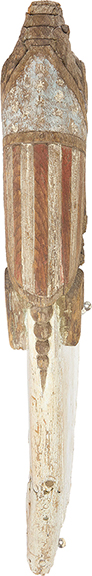 The mid- to late 19th-century carved and painted wood billethead, 44