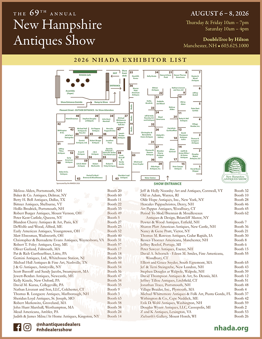 The 69th Annual New Hampshire Antiques Show: Aug 6-8