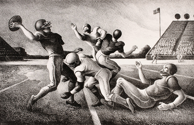 One of Nine Pencil Signed Lithographs by Thomas Hart Benton