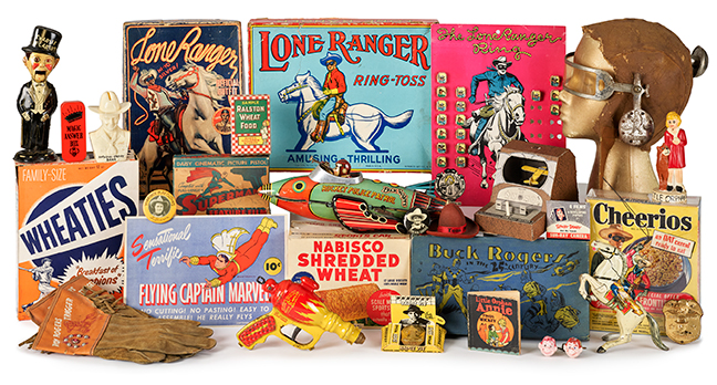 Radio premiums from The Estate of Anthony J. Evangelista, Fleetwood, Pennsylvania