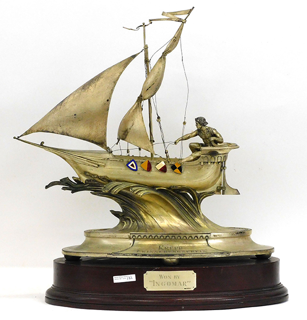 Scandinavian silver yachting trophy for yacht Ingomar