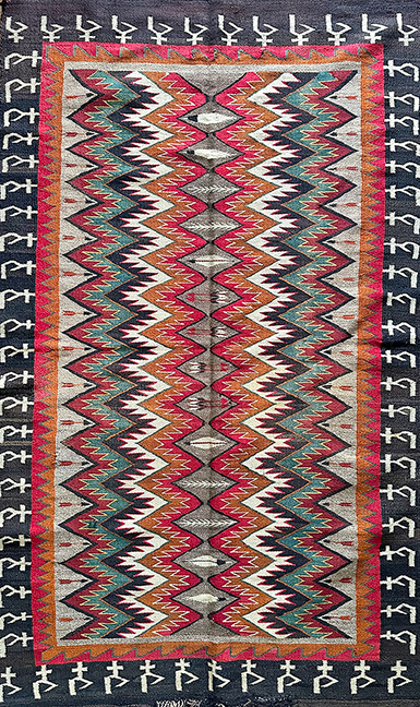 Unusual Red Mesa Navajo Rug