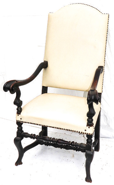 Early Ram’s Horn Armchair, Belonged to Maine Governor Nelson Dingley