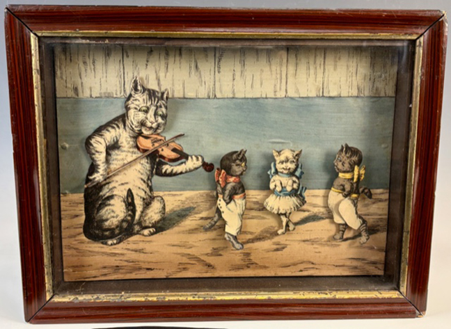 Late 19th-C. 4 Cats automaton