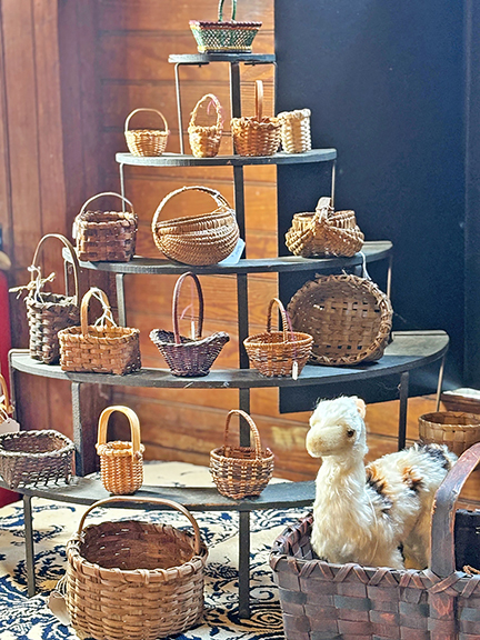 Nancy Douglass of Rexford, New York, was set up in the barn and brought a wide selection of small baskets. Most were priced between $50 and $225.
