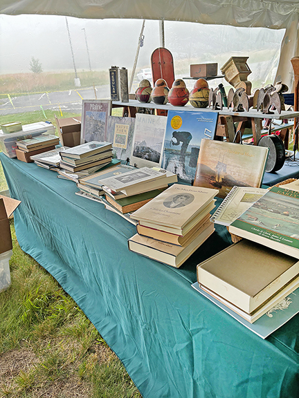It was the first time at the Wells show for Jane Butler of Tools and Trades Books, Antrim, New Hampshire. She filled her booth with books about Maine. She said that next time she’ll bring a wider selection to appeal to a wider range of customers.